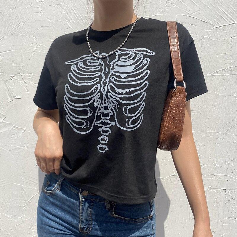Skeleton Print Shirt - Aesthetic Clothing