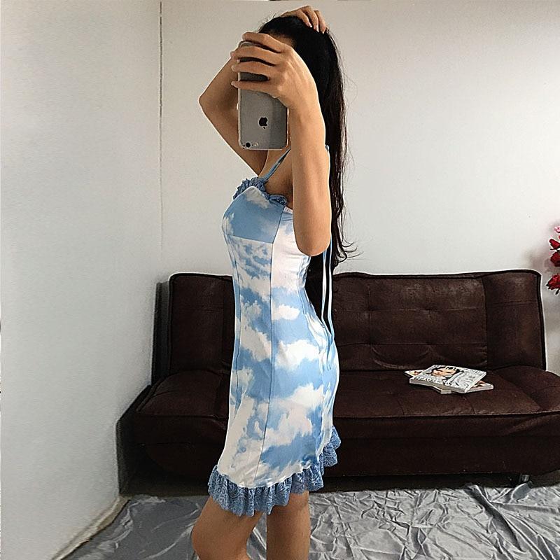 Sky Blue Mini Dress - Aesthetic Clothing