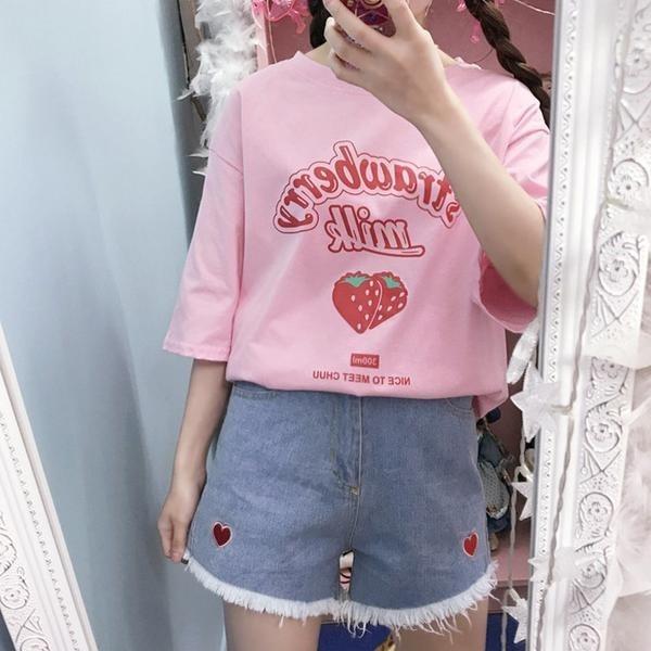 Strawberry Milk Shirt - Aesthetic Clothing
