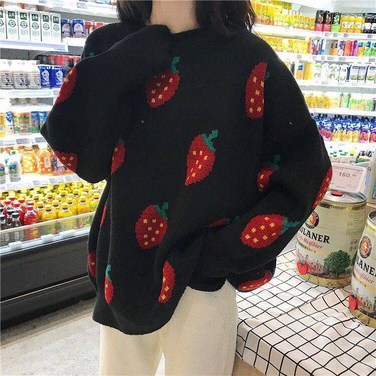 Strawberry Sweater - Aesthetic Clothing