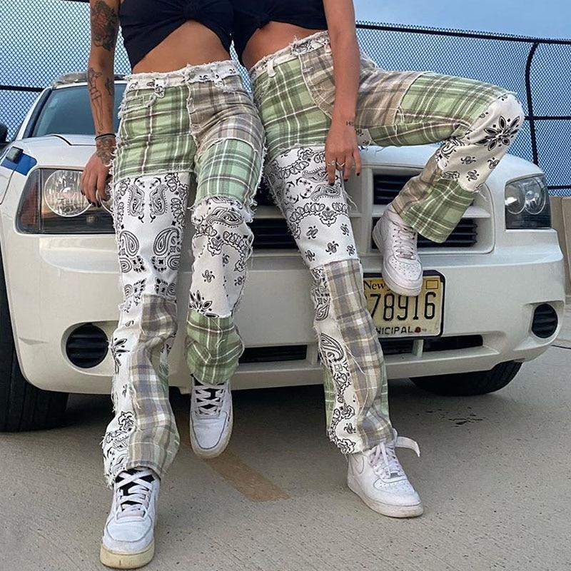 Vintage Patchwork Pants - Aesthetic Clothing